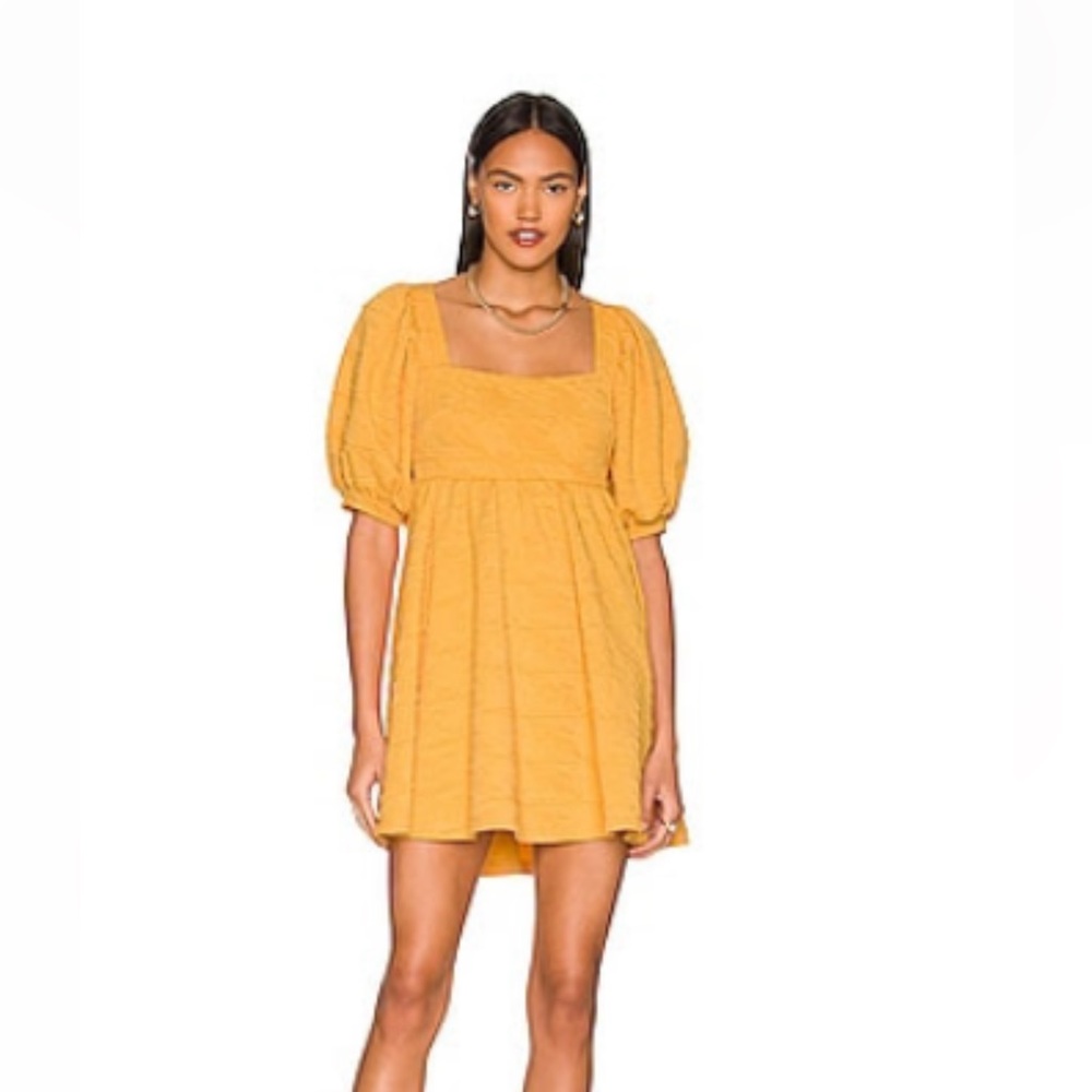 Free people yellow textured dress
